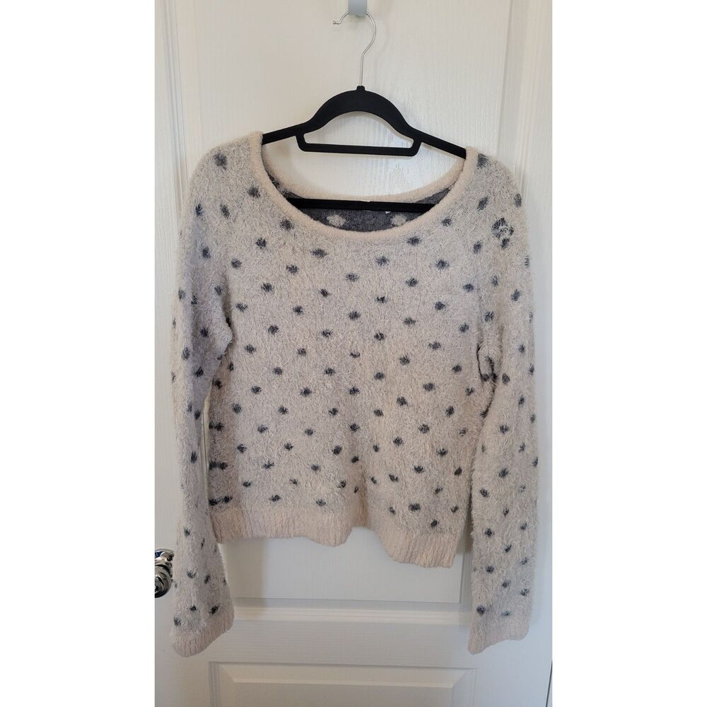 Anthropologie Moth Wool Polka Dot Fuzzy Sweater